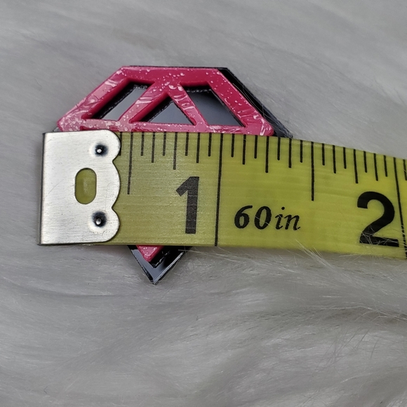 NEW Acrylic Hot Pink Geometric Shape Stud Earrings - Picture 6 of 6